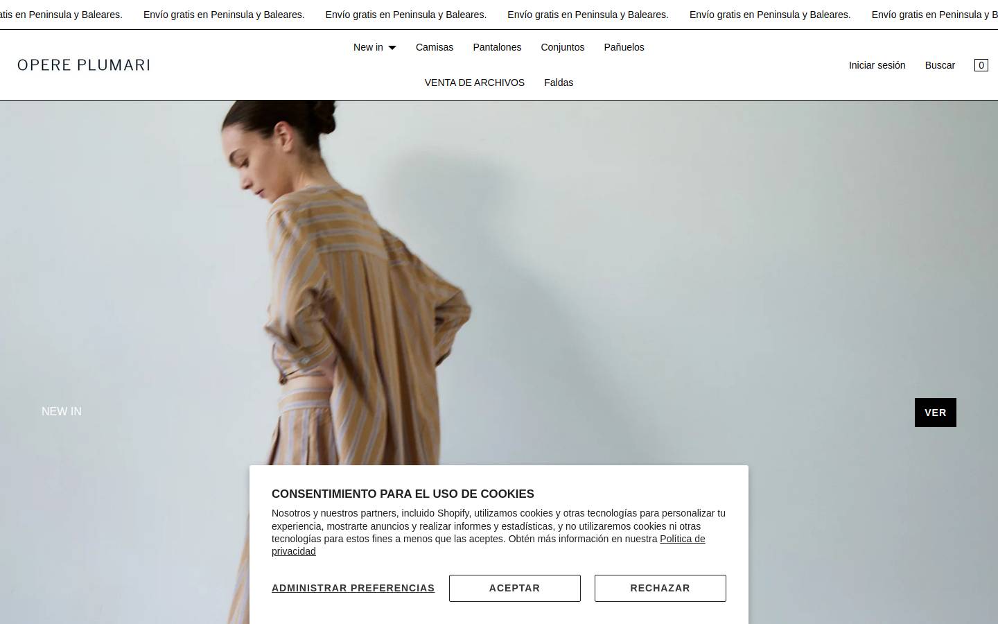opereplumari.com homepage screenshot