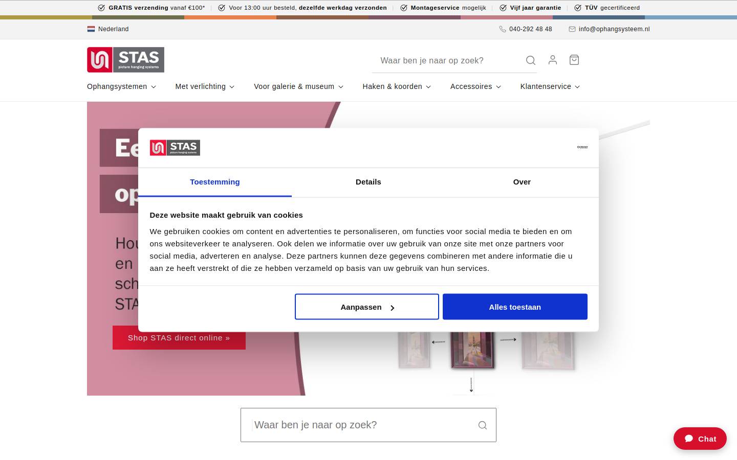 ophangsysteem.nl homepage screenshot