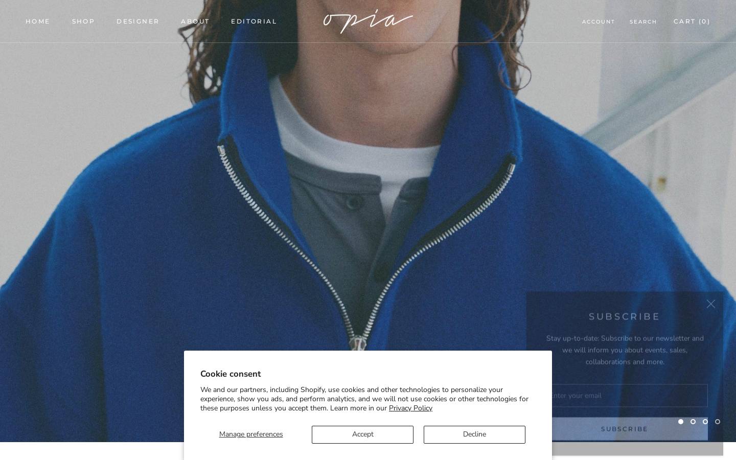Opia homepage screenshot