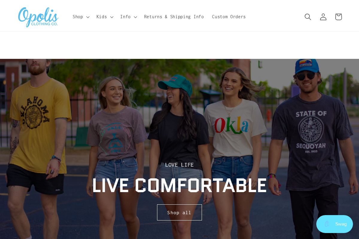 opolisclothing.com homepage screenshot