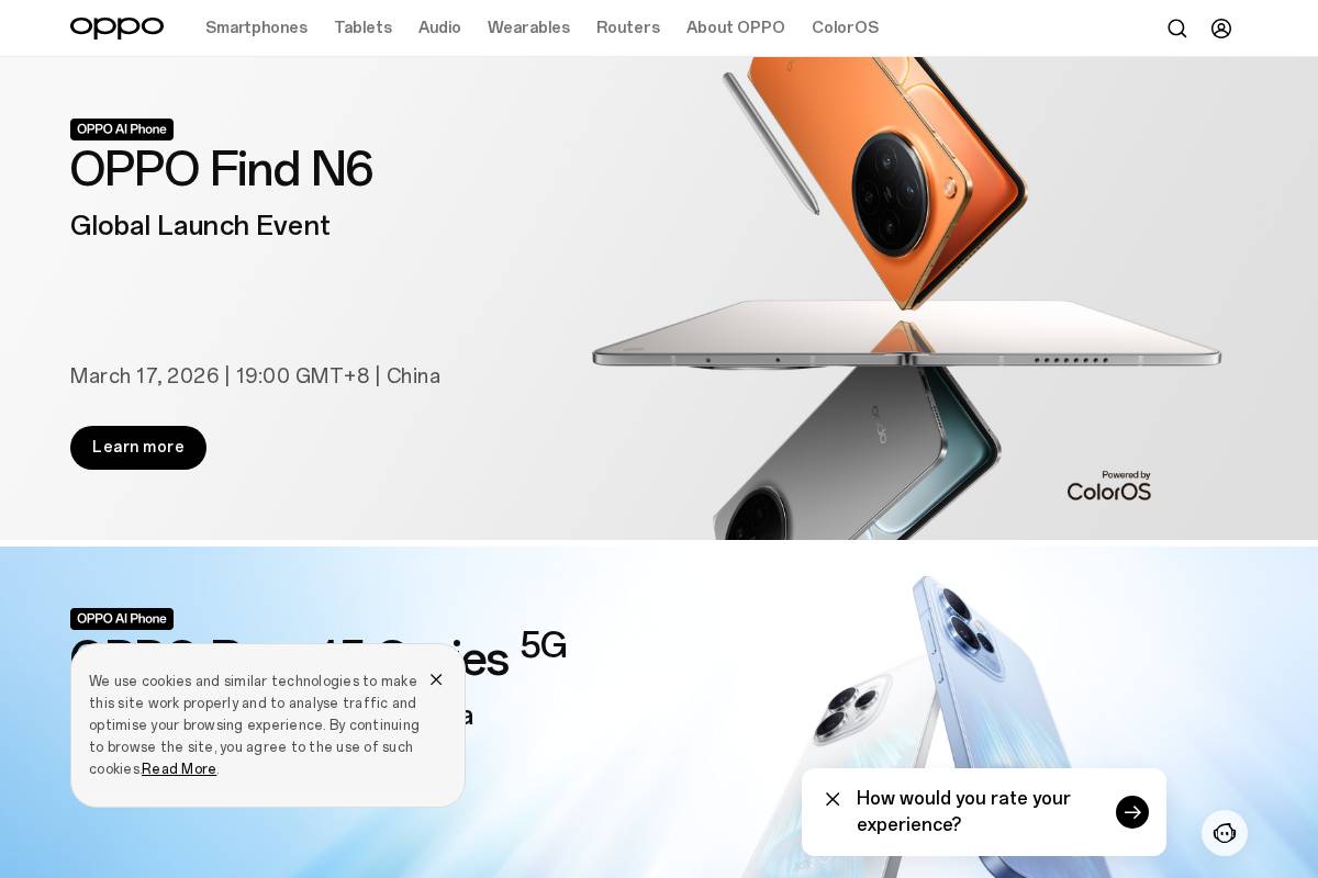 OPPO homepage screenshot