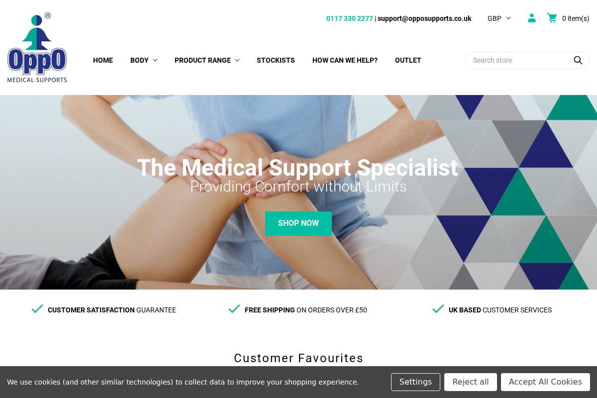opposupports.co.uk homepage screenshot