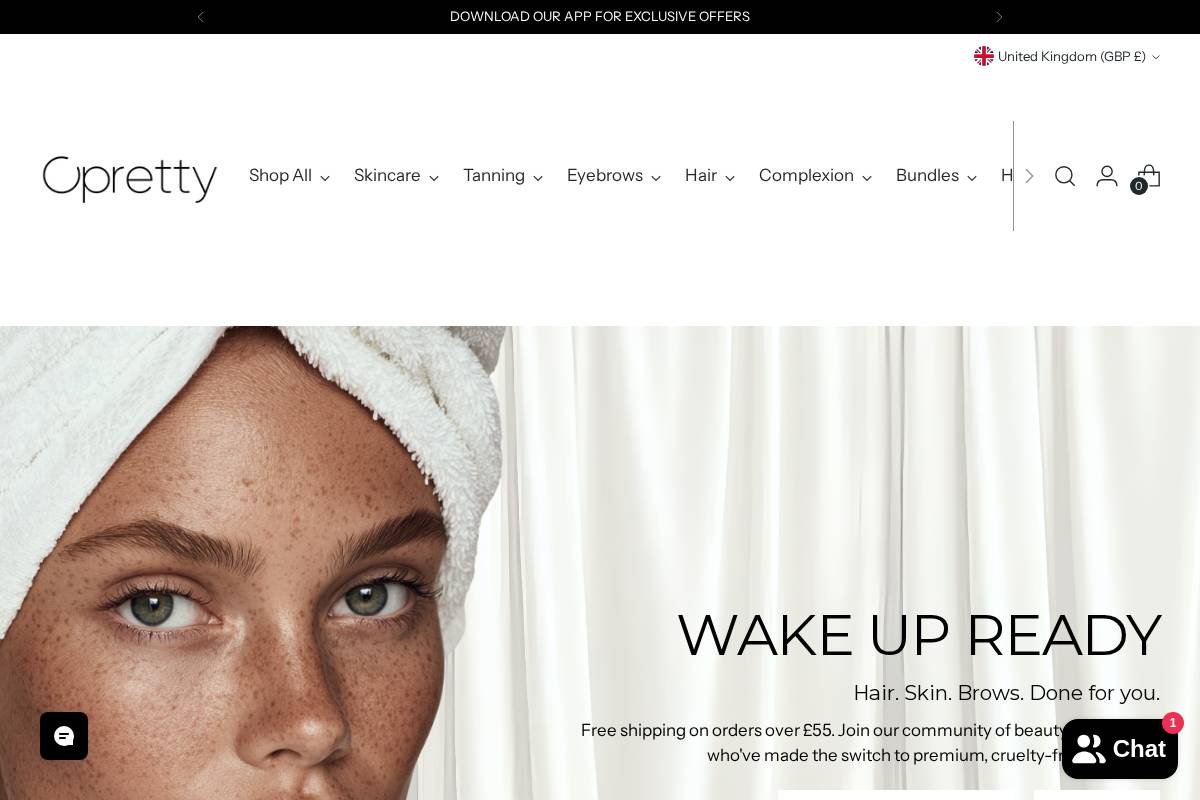 opretty.co.uk homepage screenshot
