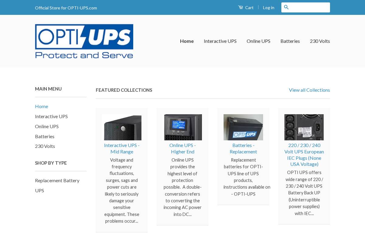 opti-store.com homepage screenshot