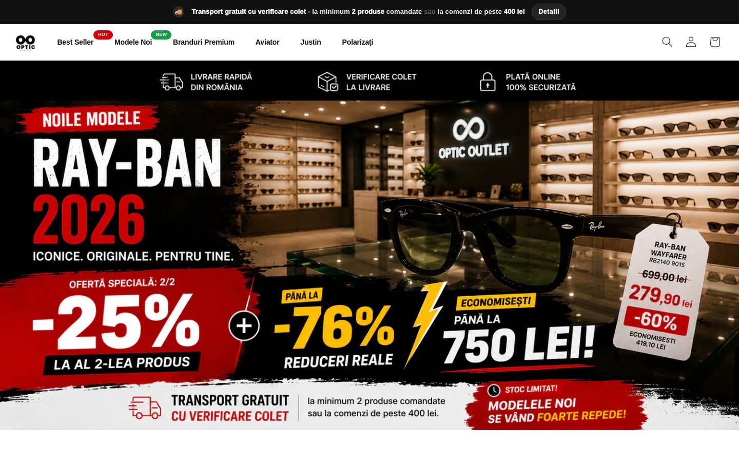 Optic Outlet homepage screenshot
