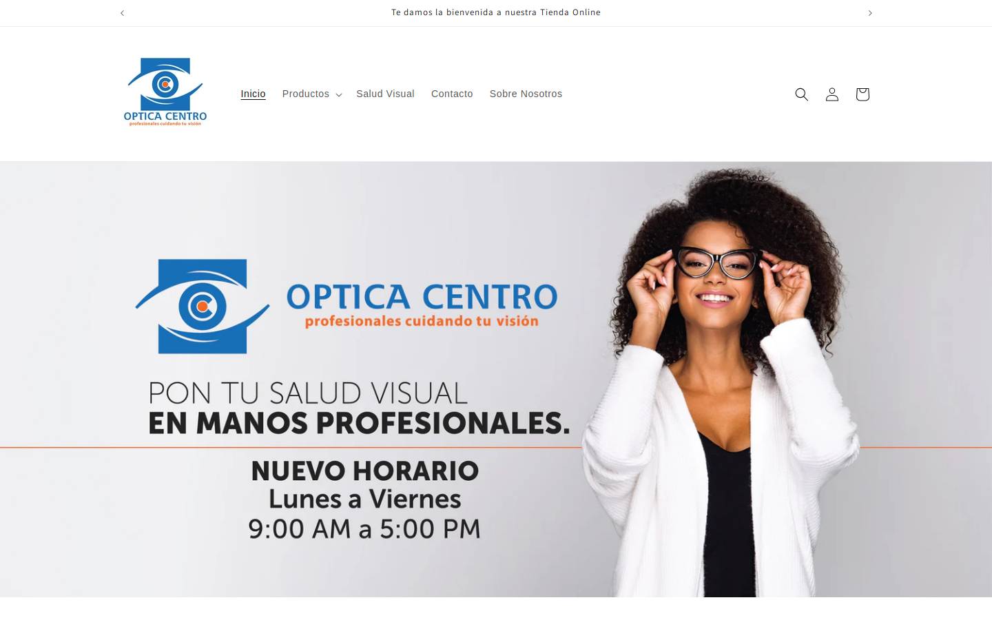 opticacentroprados.com homepage screenshot