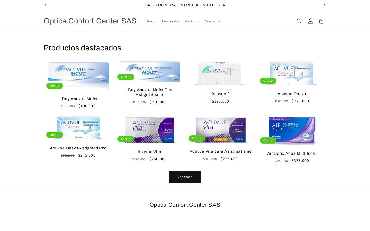 opticaconfortcenter.com homepage screenshot