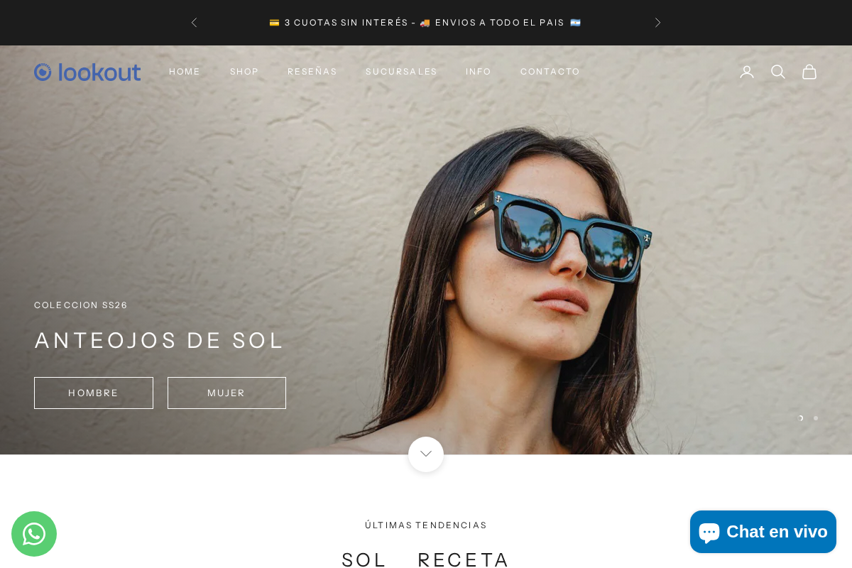 opticaslookout.com.ar homepage screenshot