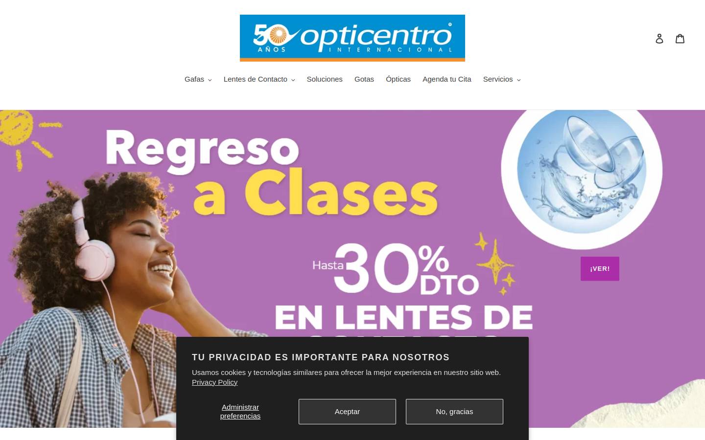 opticentro.co homepage screenshot