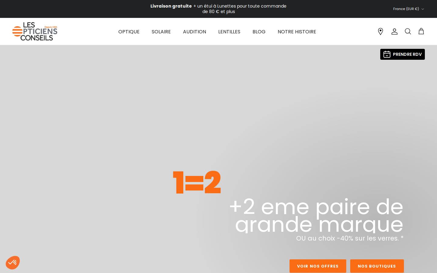 Opticienconseil homepage screenshot