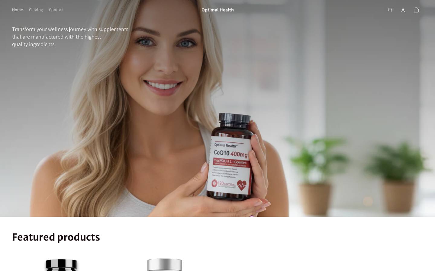 optimalhealthnutraceuticals.com homepage screenshot