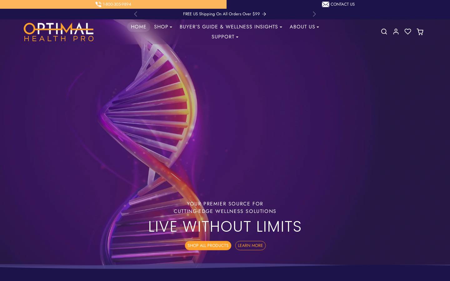 optimalhealthpro.com homepage screenshot