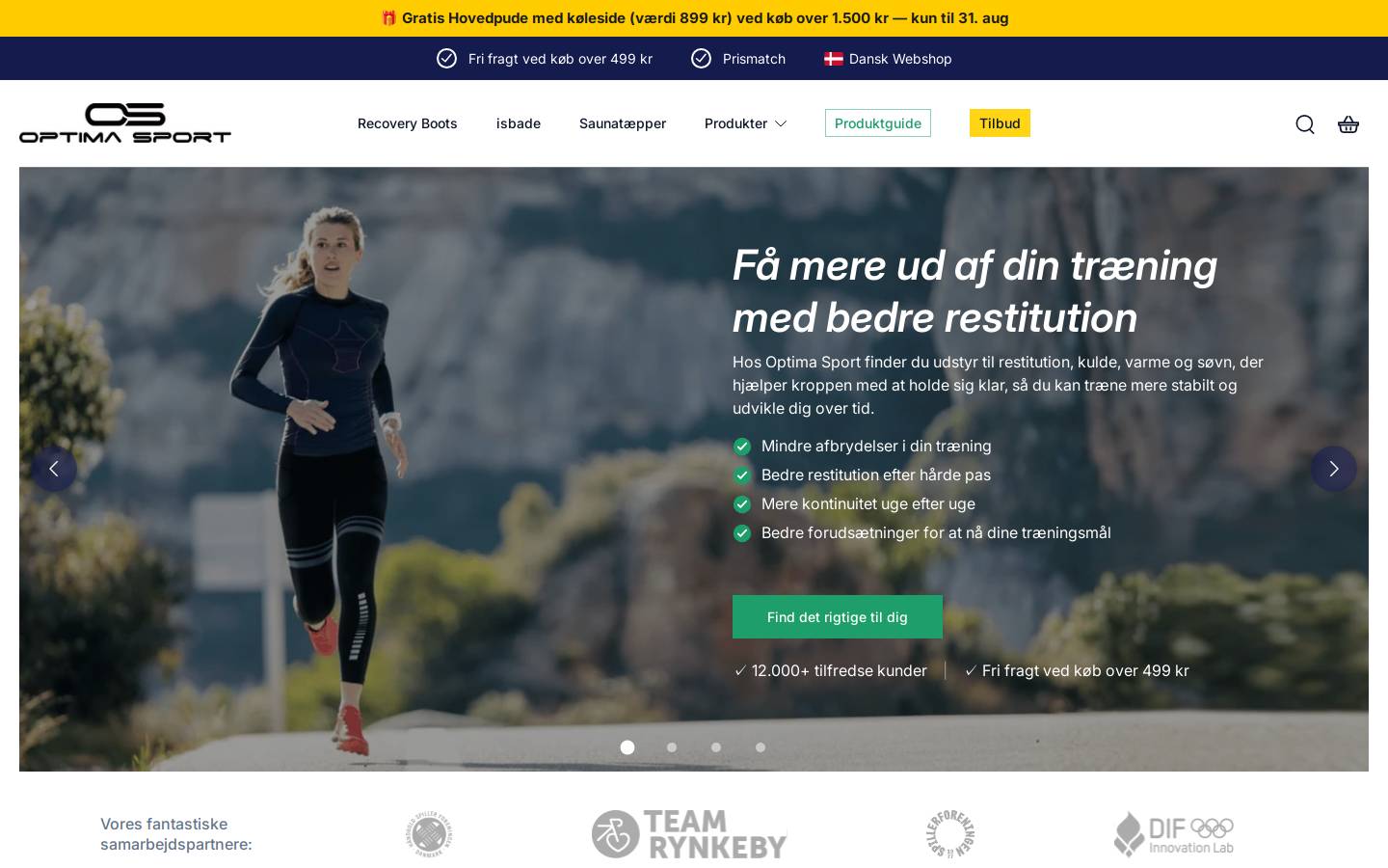 Optima Sport homepage screenshot