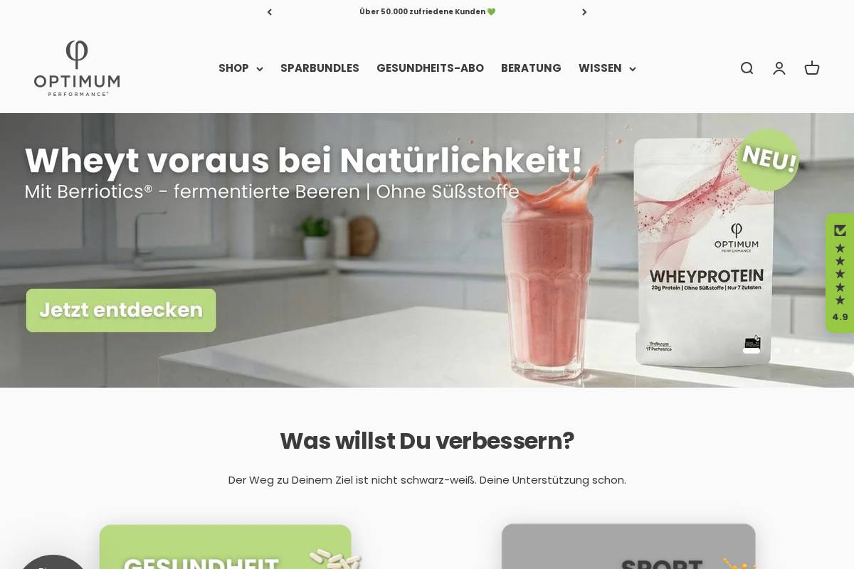 optimum-performance.de homepage screenshot