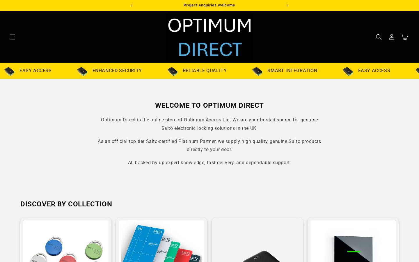optimumdirect.co.uk homepage screenshot