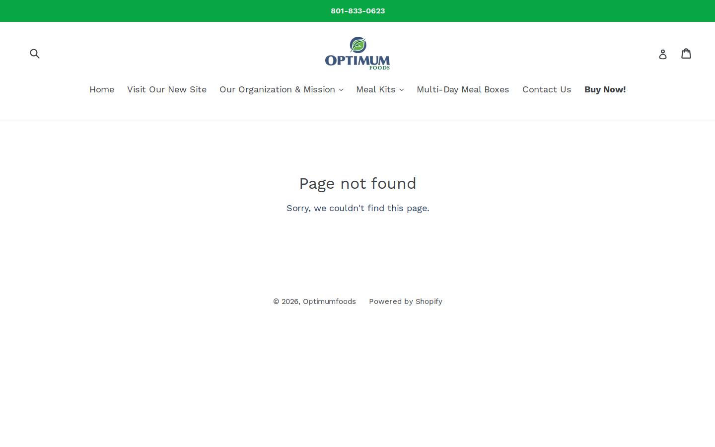 optimumfoodsstore.com homepage screenshot
