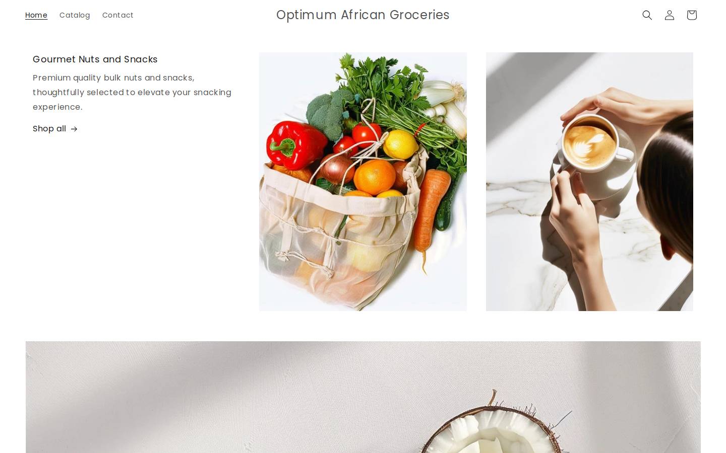 optimumgrocery.com homepage screenshot