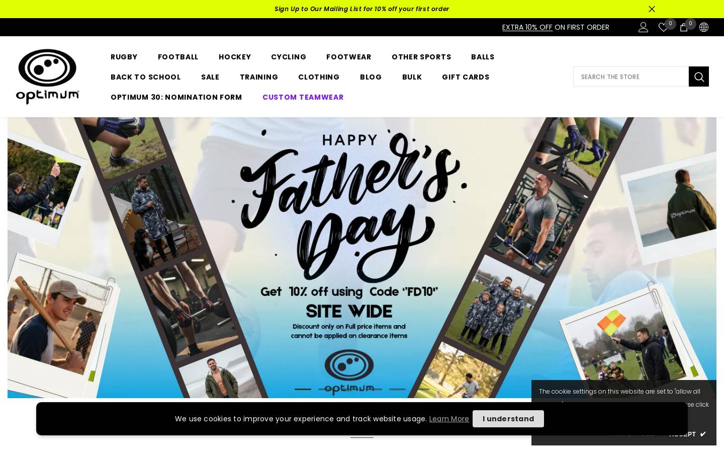 Optimum Sport homepage screenshot