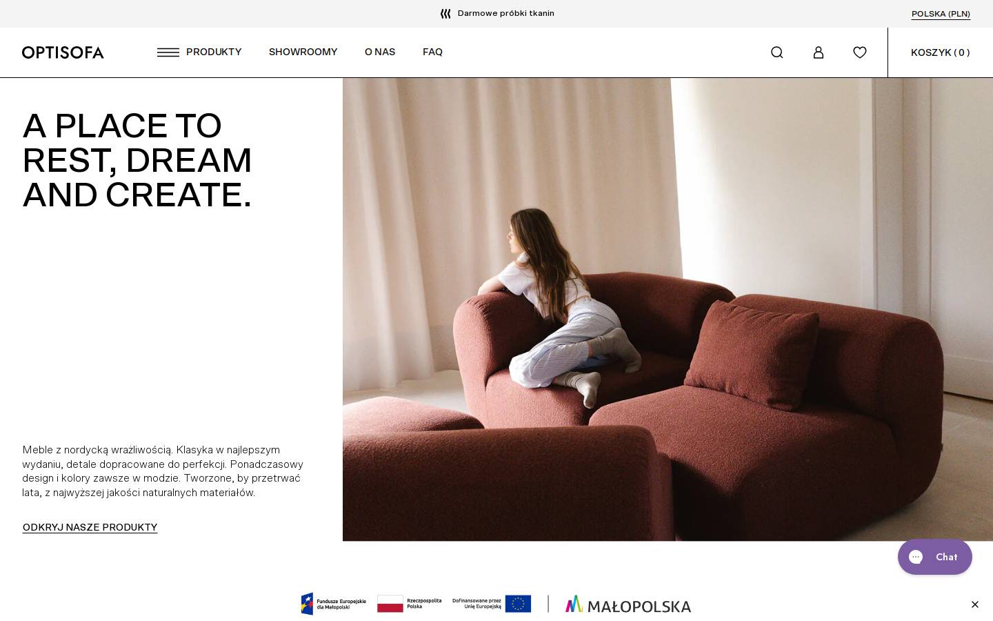 OPTISOFA homepage screenshot