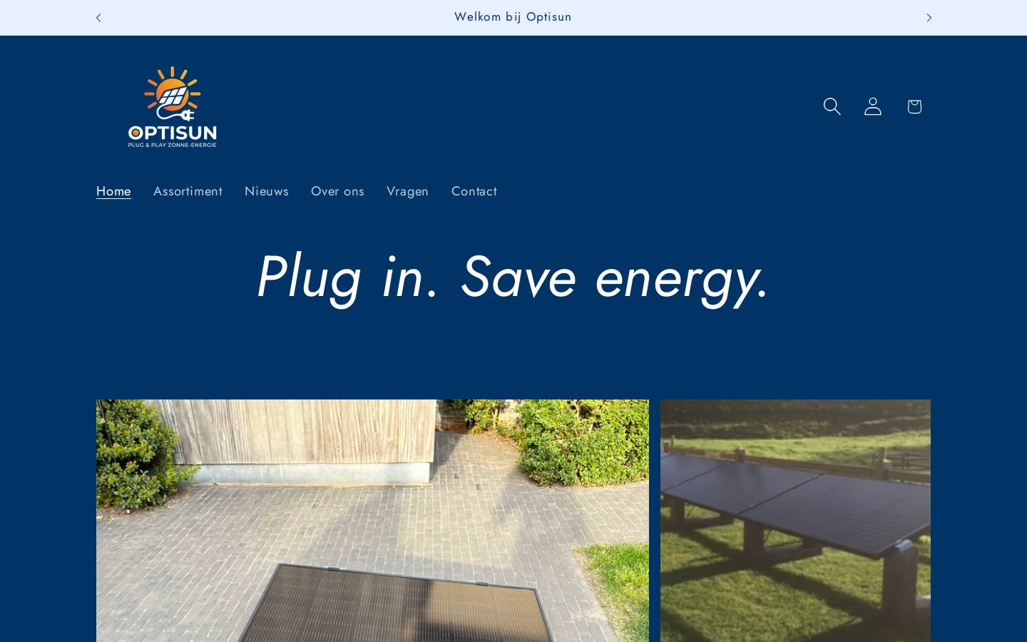 optisun.be homepage screenshot