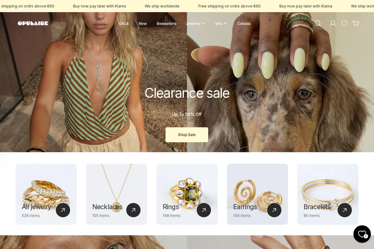 opulaire-jwlry.com homepage screenshot