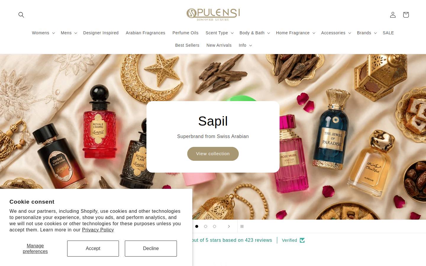 Opulensi homepage screenshot