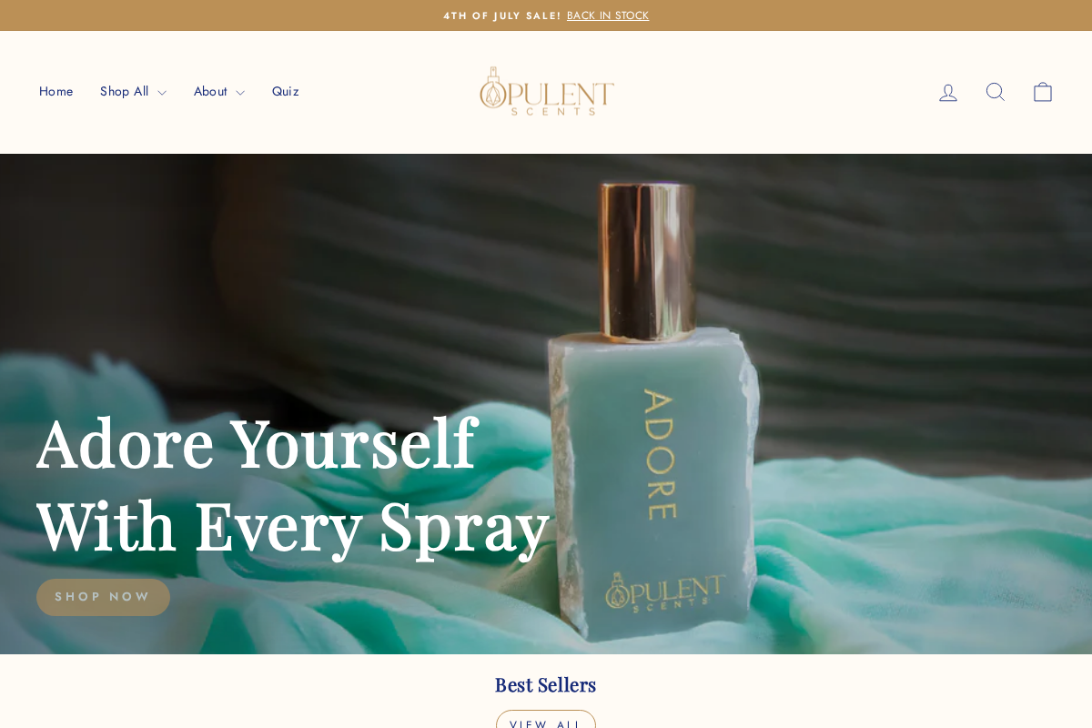Opulent Scents homepage screenshot