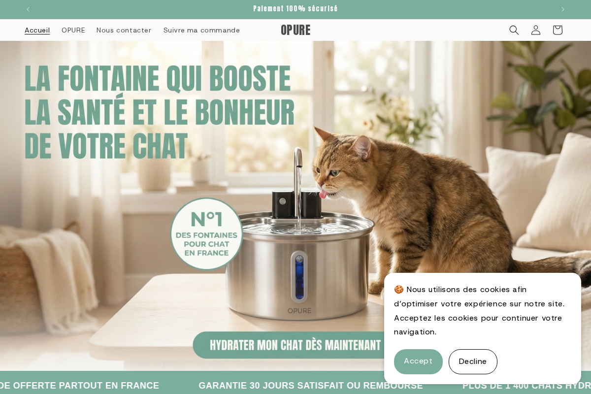 OPURE homepage screenshot
