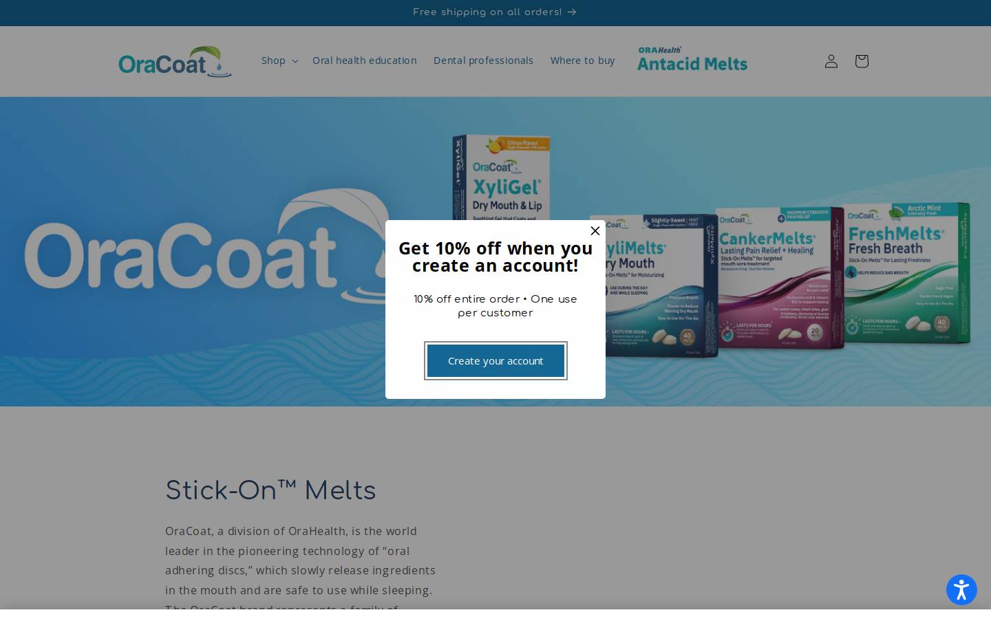 OraCoat homepage screenshot
