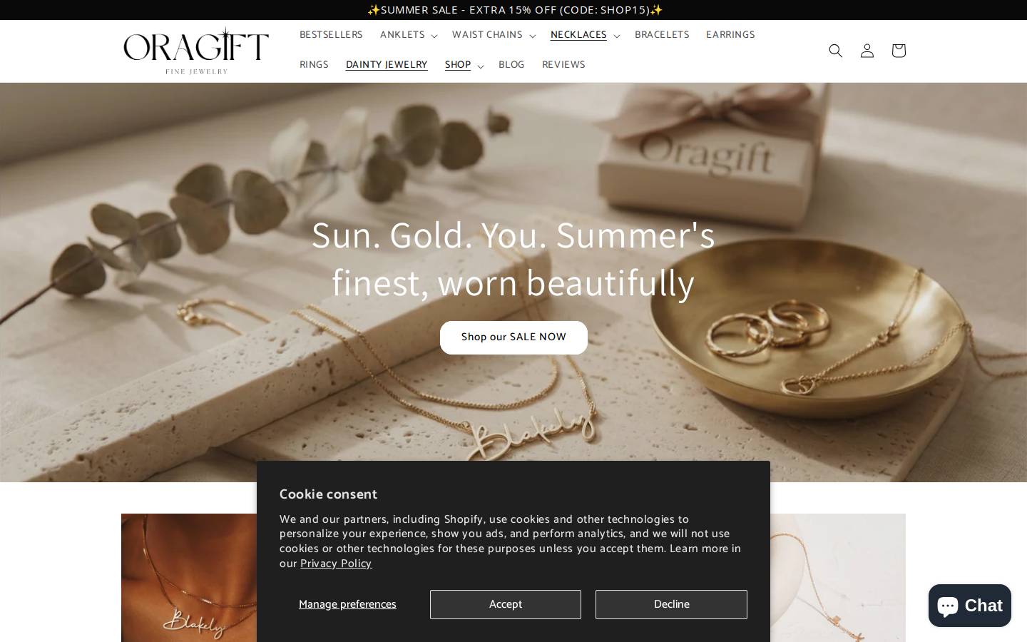 Oragift homepage screenshot