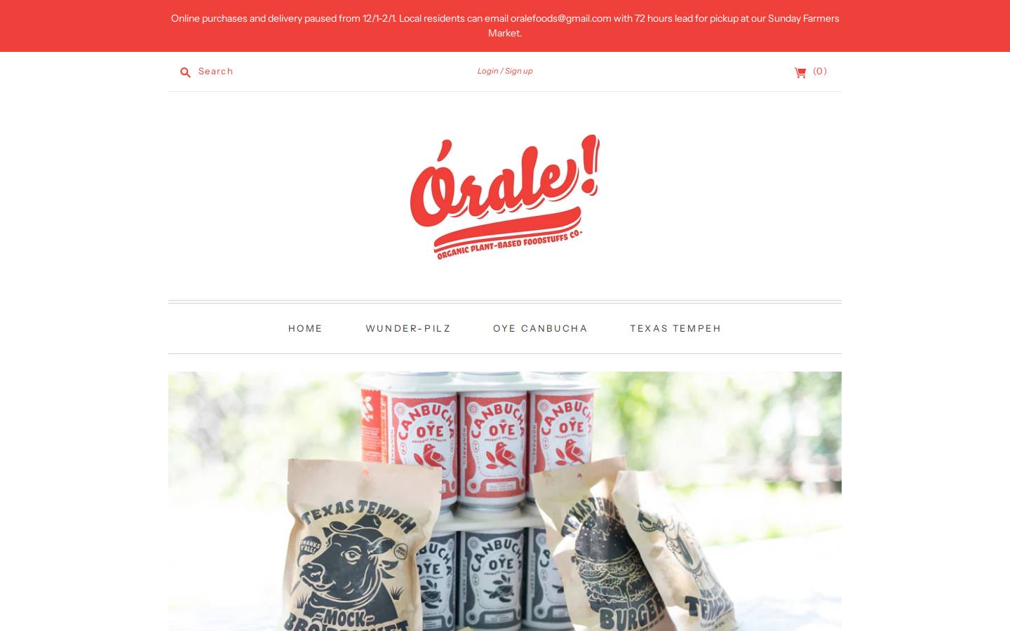 oralefoodstuffs.com homepage screenshot