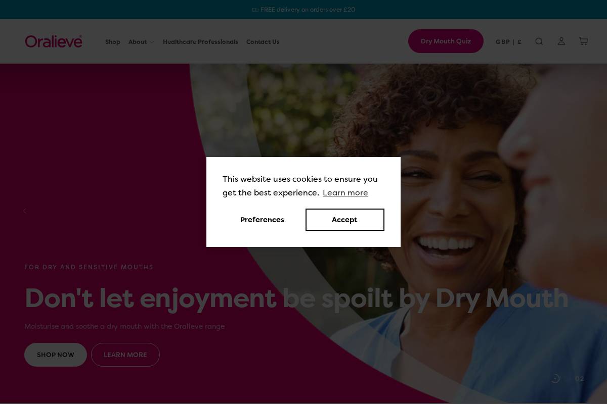 oralieve-direct.co.uk homepage screenshot