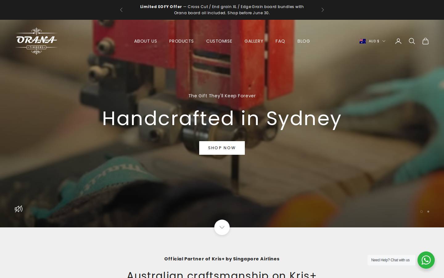 oranatimbers.com.au homepage screenshot