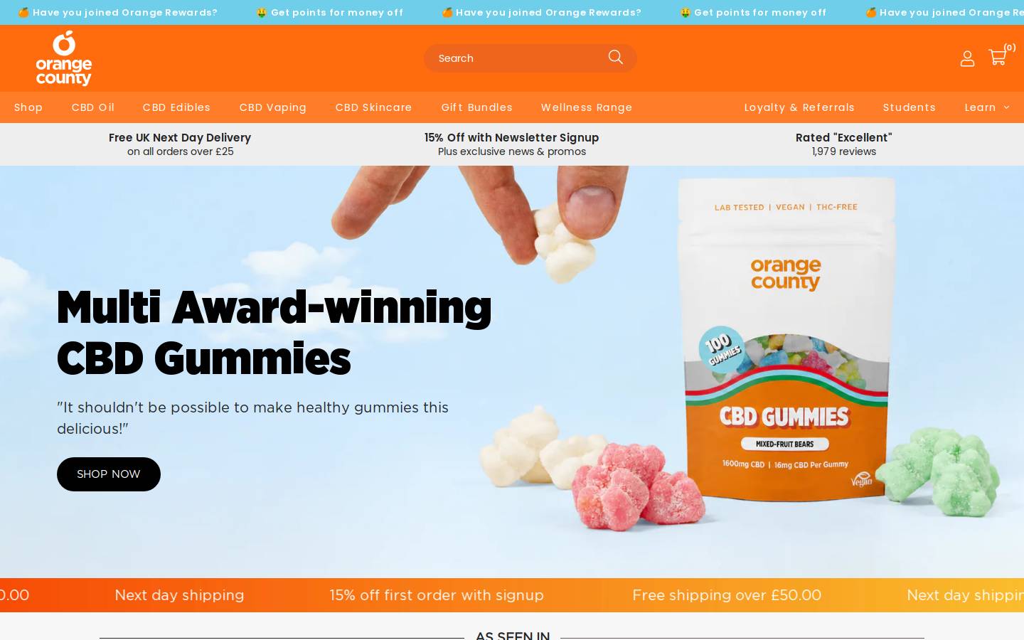 Orange County homepage screenshot