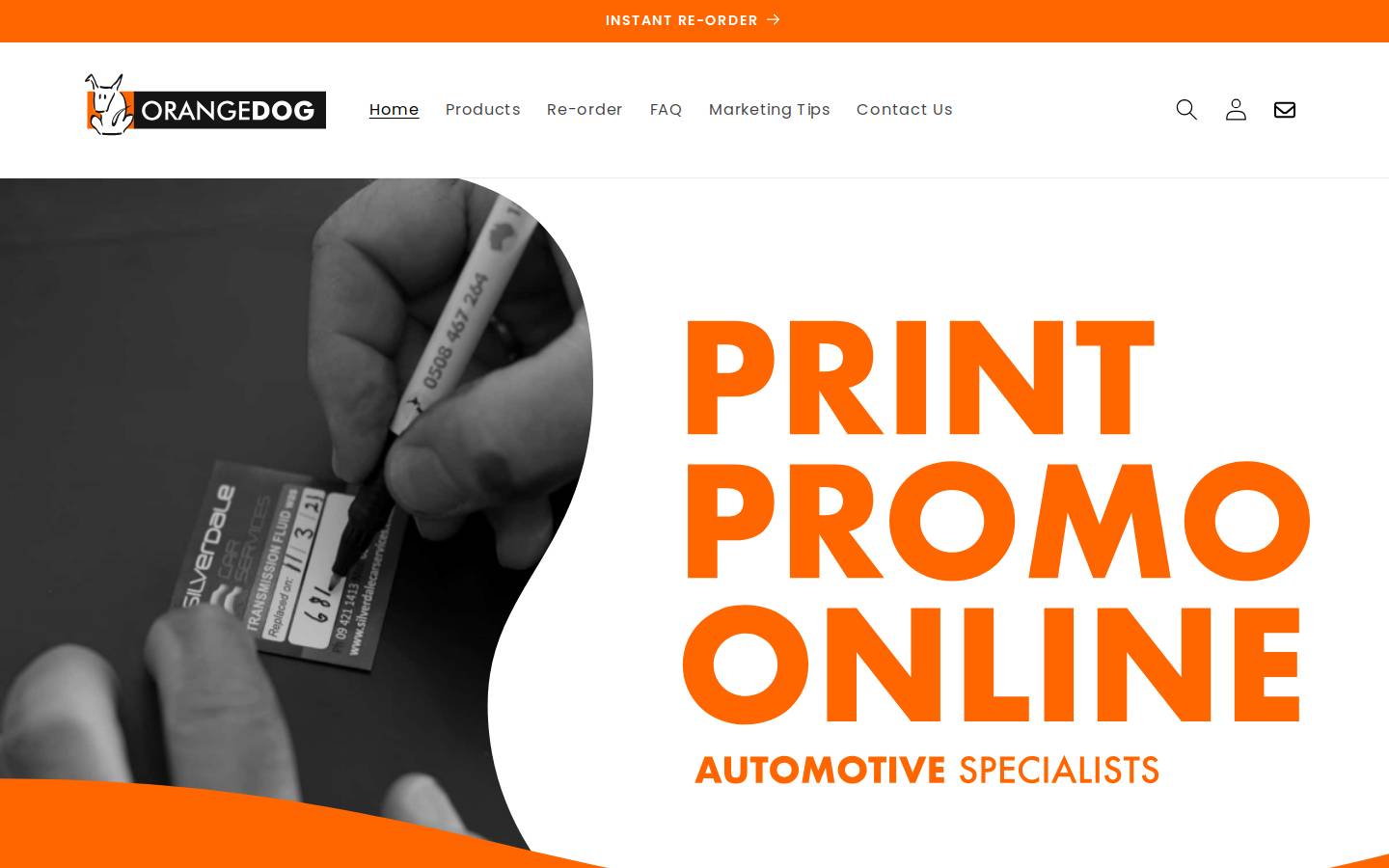 orangedog.co.uk homepage screenshot