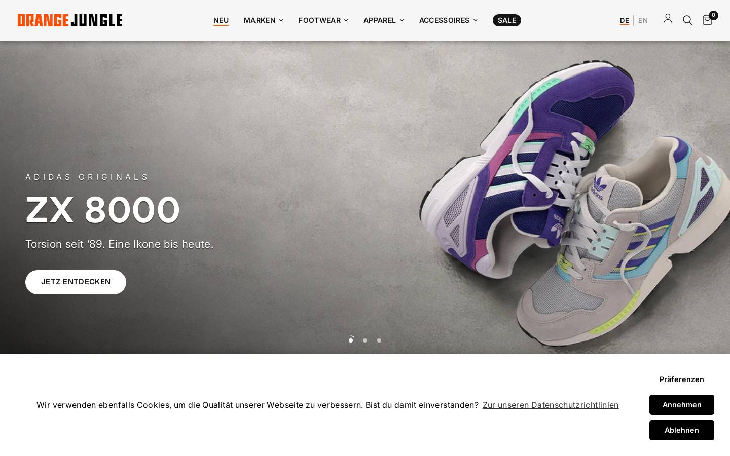 Orange Jungle homepage screenshot