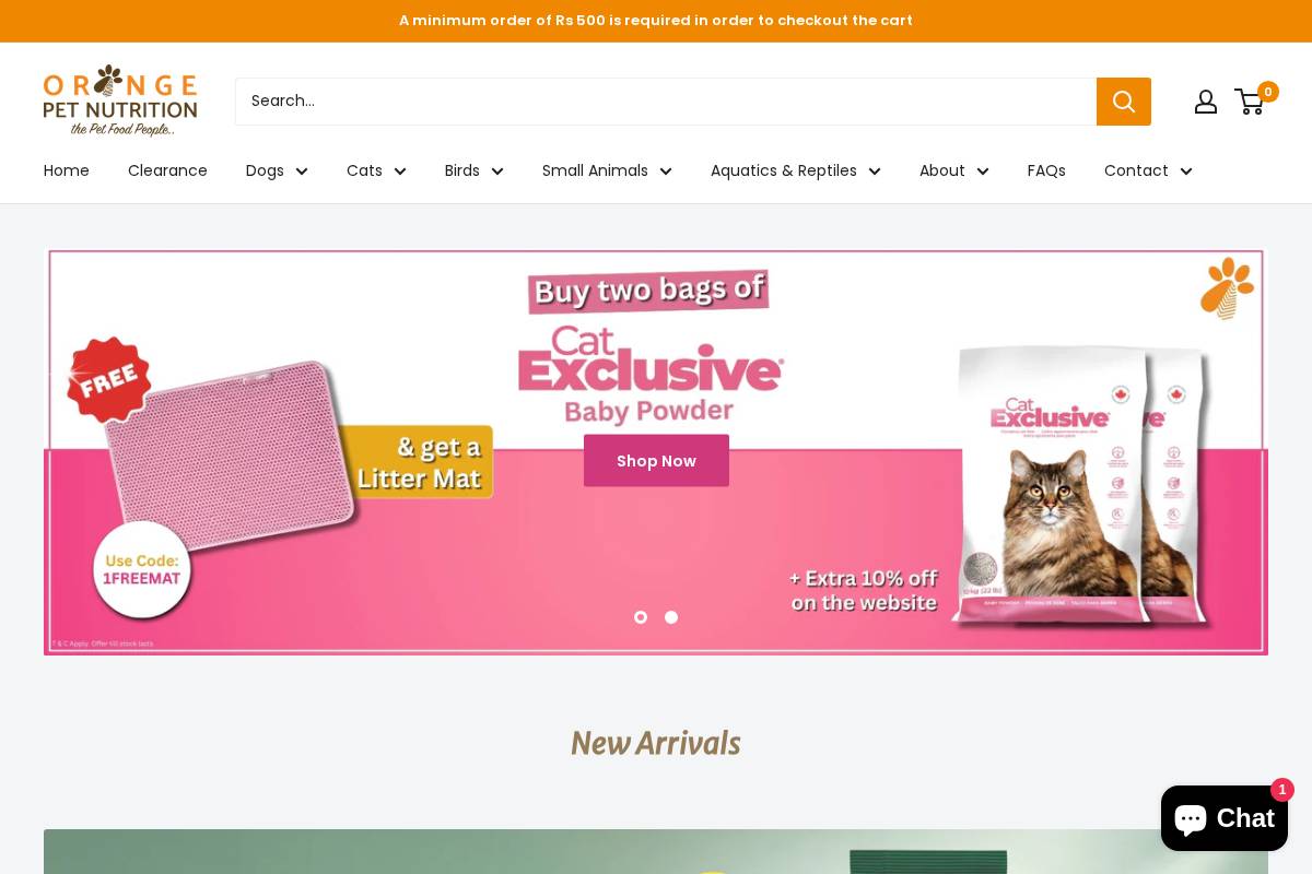 orangepet.in homepage screenshot