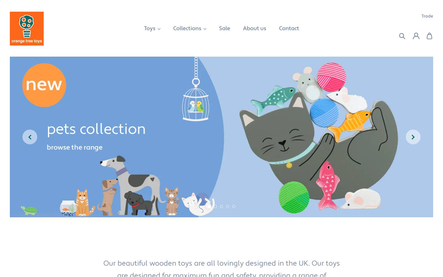 Orange Tree Toys homepage screenshot