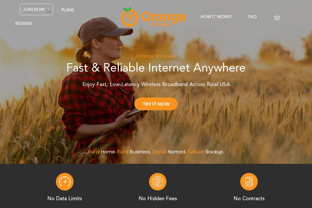 orangewireless.net homepage screenshot