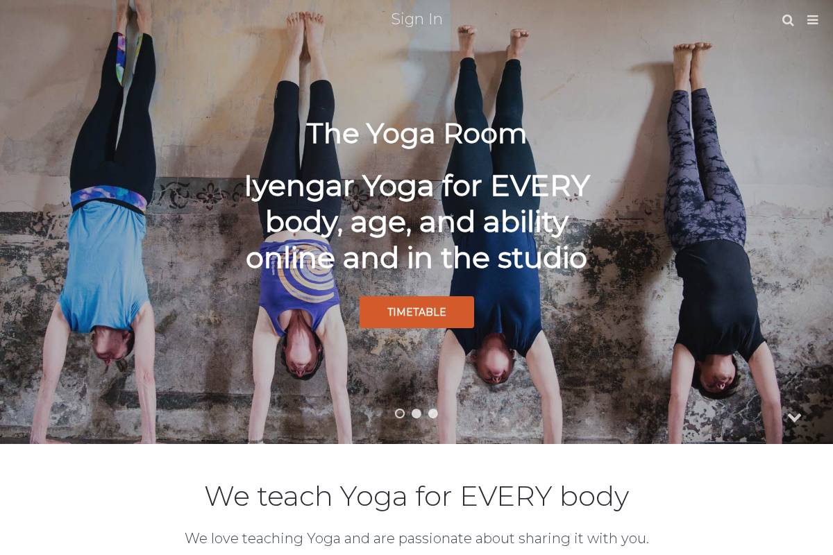 orangeyogaroom.com.au homepage screenshot