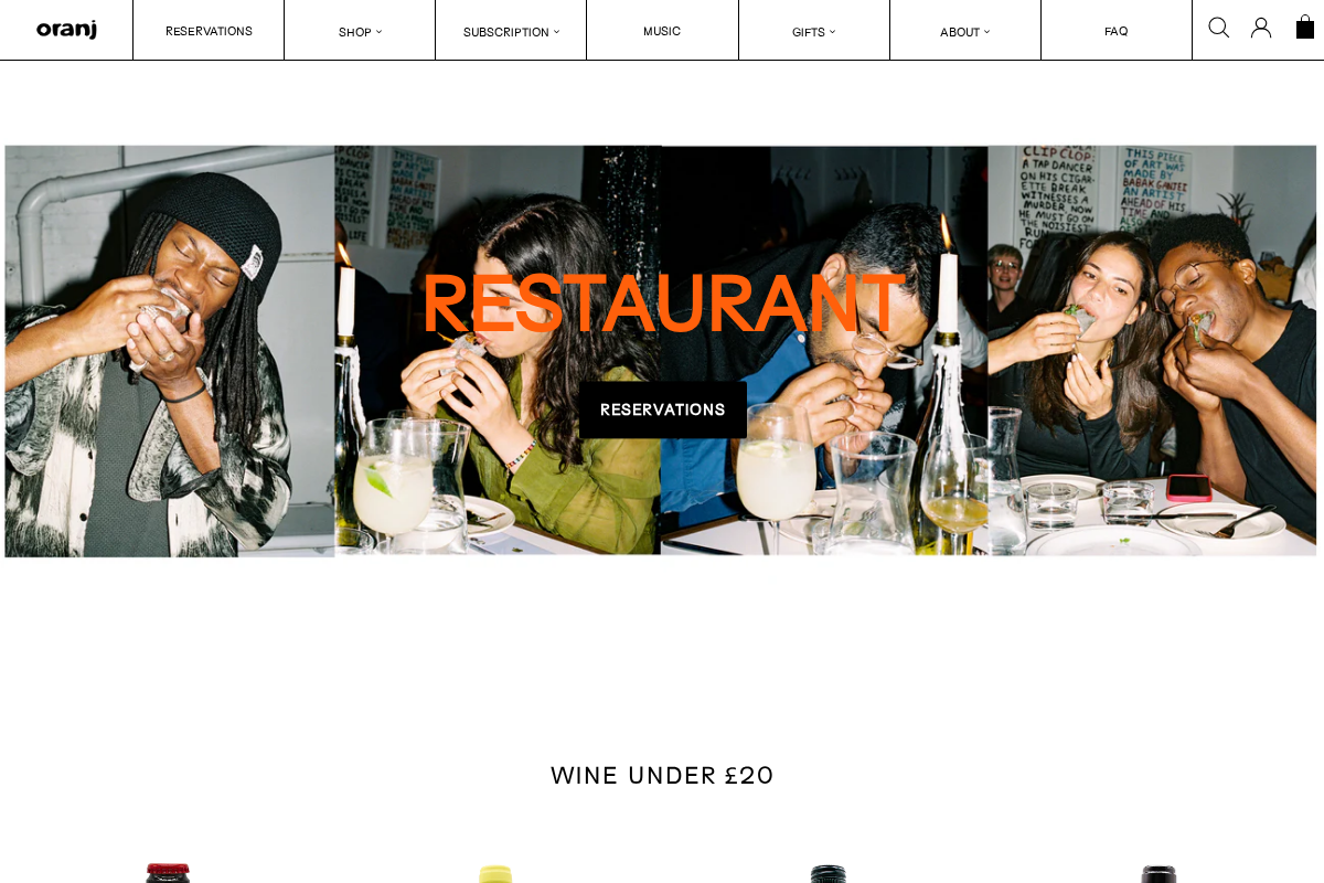 Oranj homepage screenshot