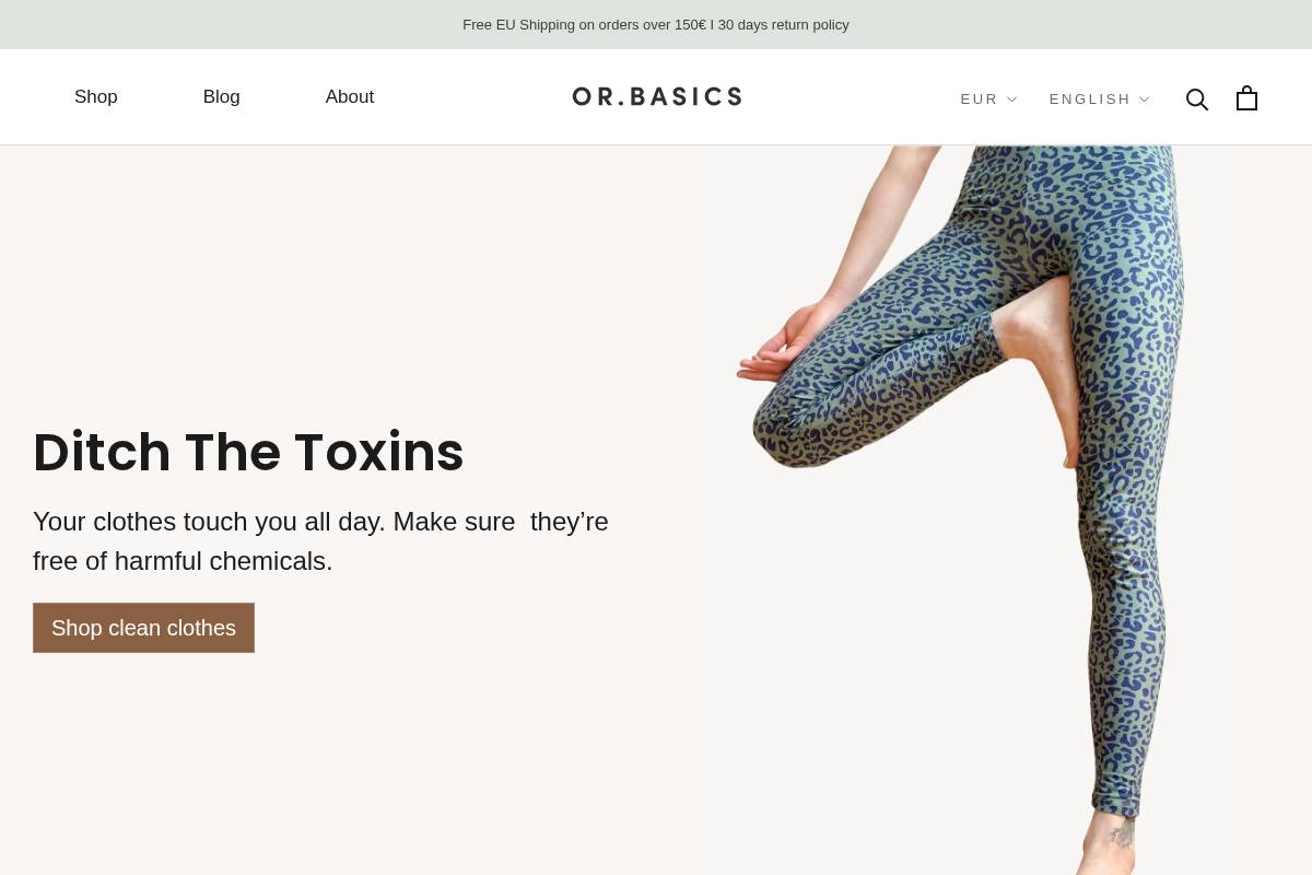 Orbasics homepage screenshot