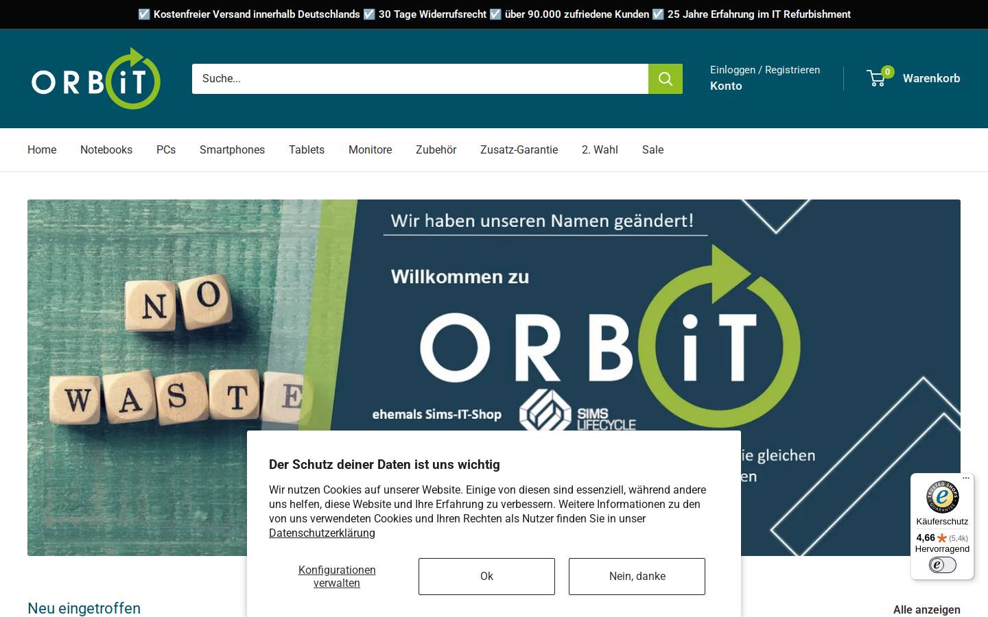 Orbit365 homepage screenshot