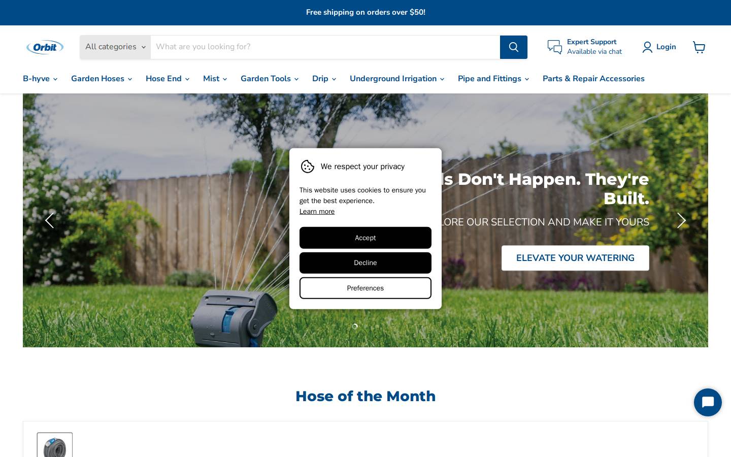 Orbit Irrigation homepage screenshot