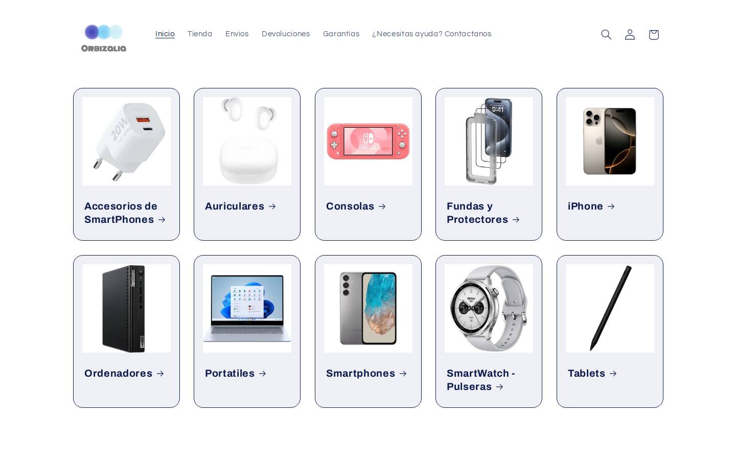 Orbizalia homepage screenshot