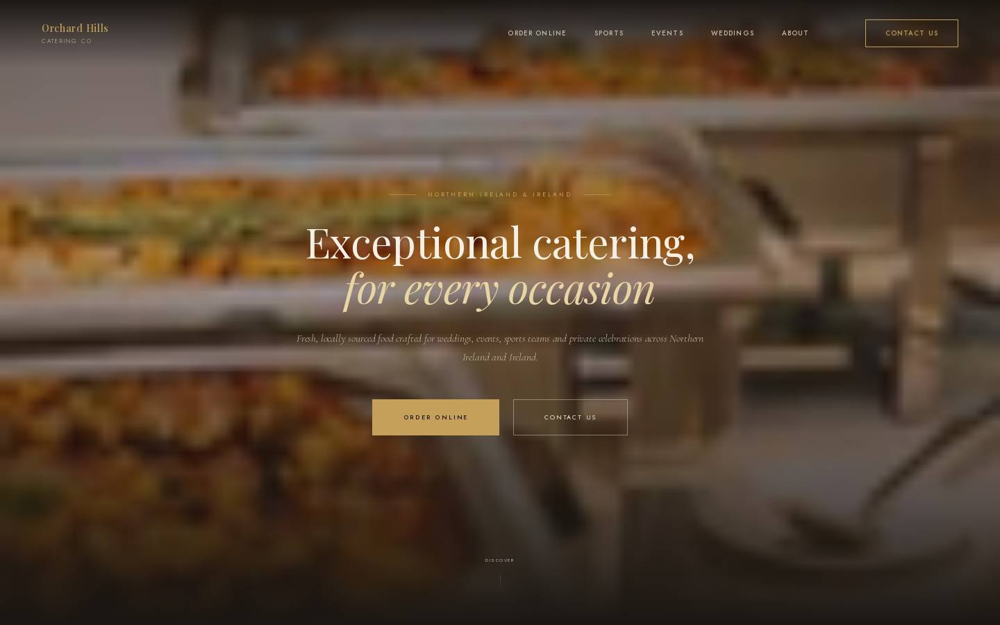 orchardhillscatering.com homepage screenshot