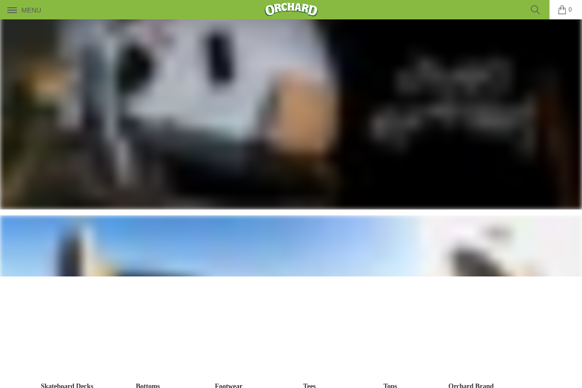 Orchard Skateshop homepage screenshot