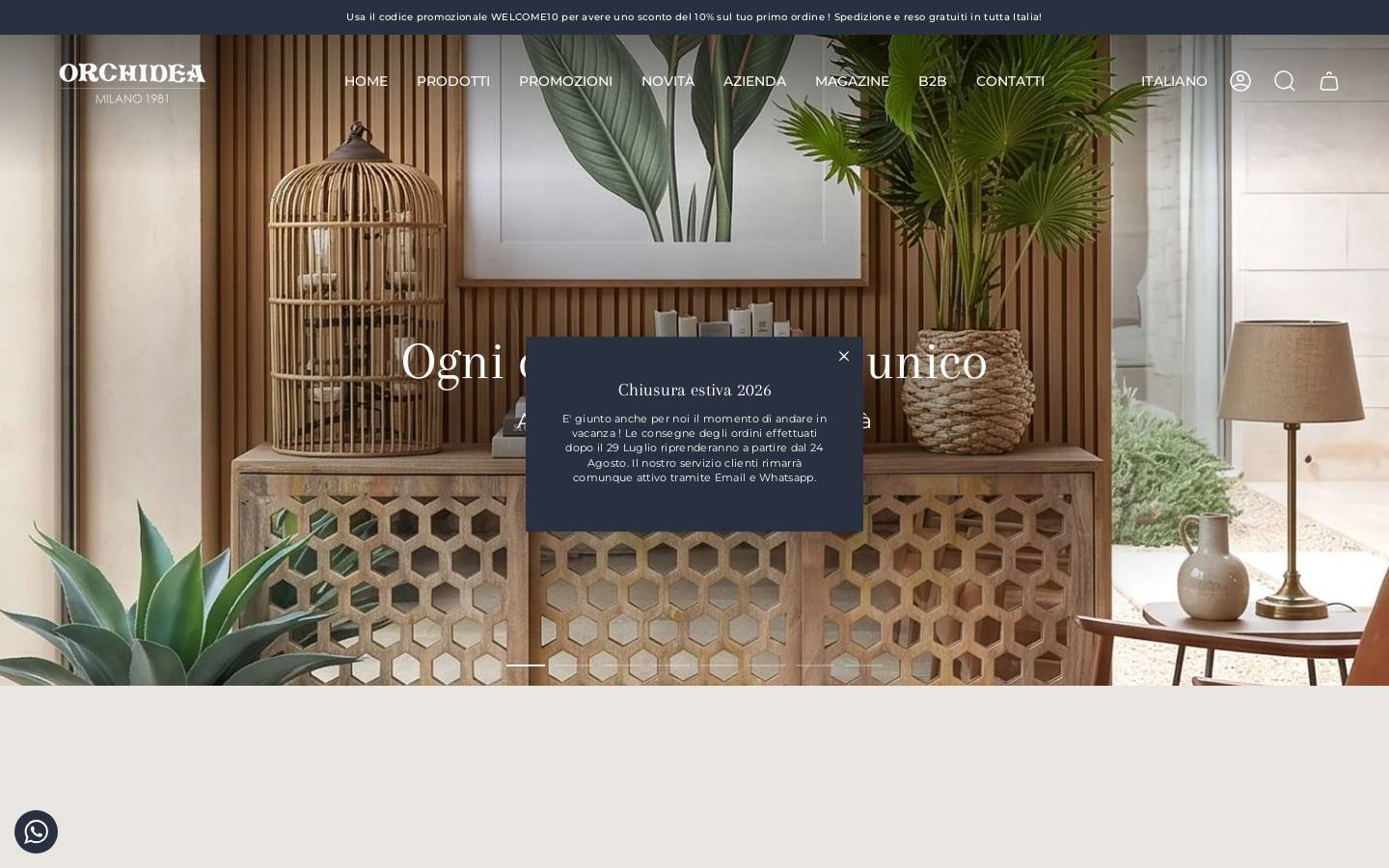 Orchidea Milano 1981 homepage screenshot