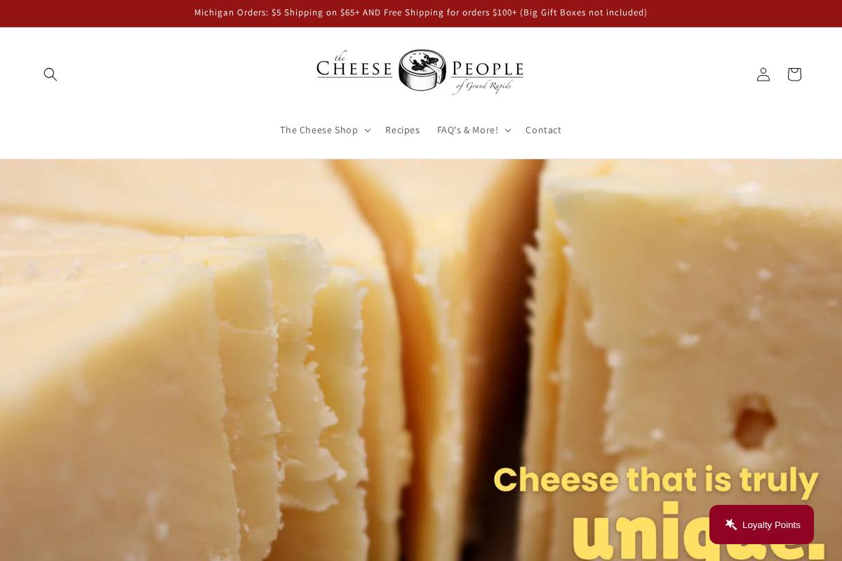 ordercheesepeoplemi.com homepage screenshot