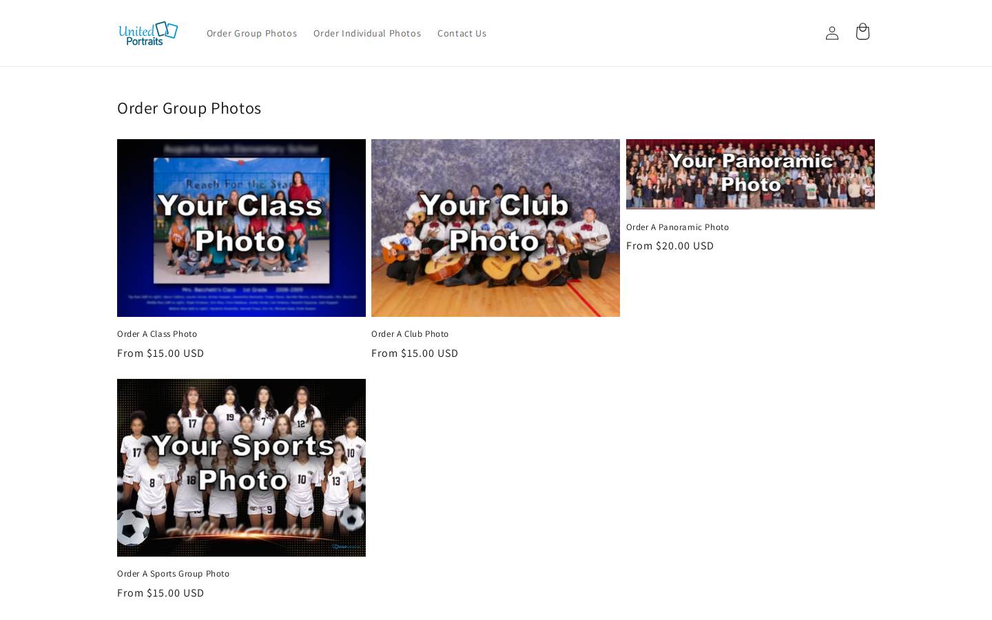 ordergroupphoto.com homepage screenshot